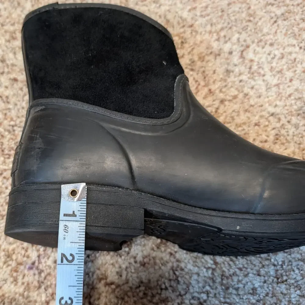 UGG Paxton Rain Boots Men Size 11 Black Waterproof Rubber Suede Chelsea Ankle